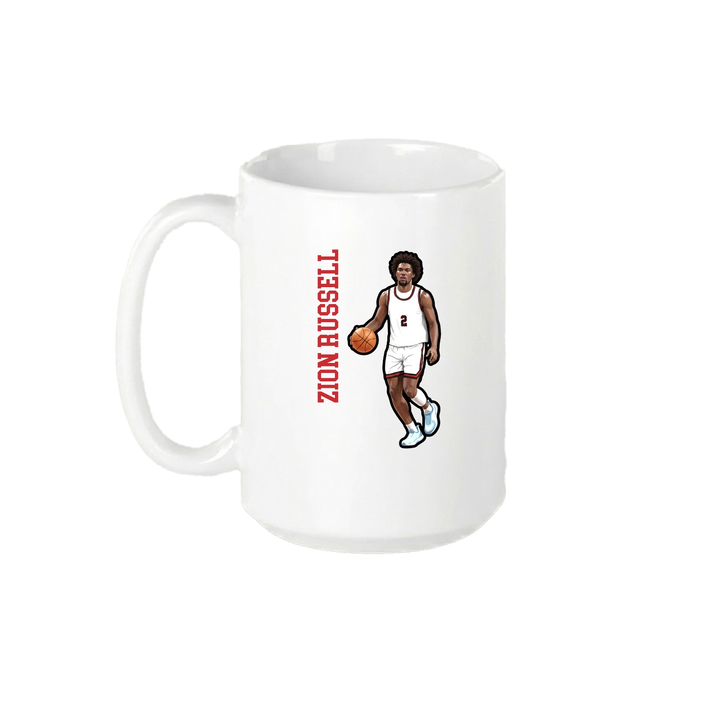15oz Coffee Mug — Name Vertical in White
