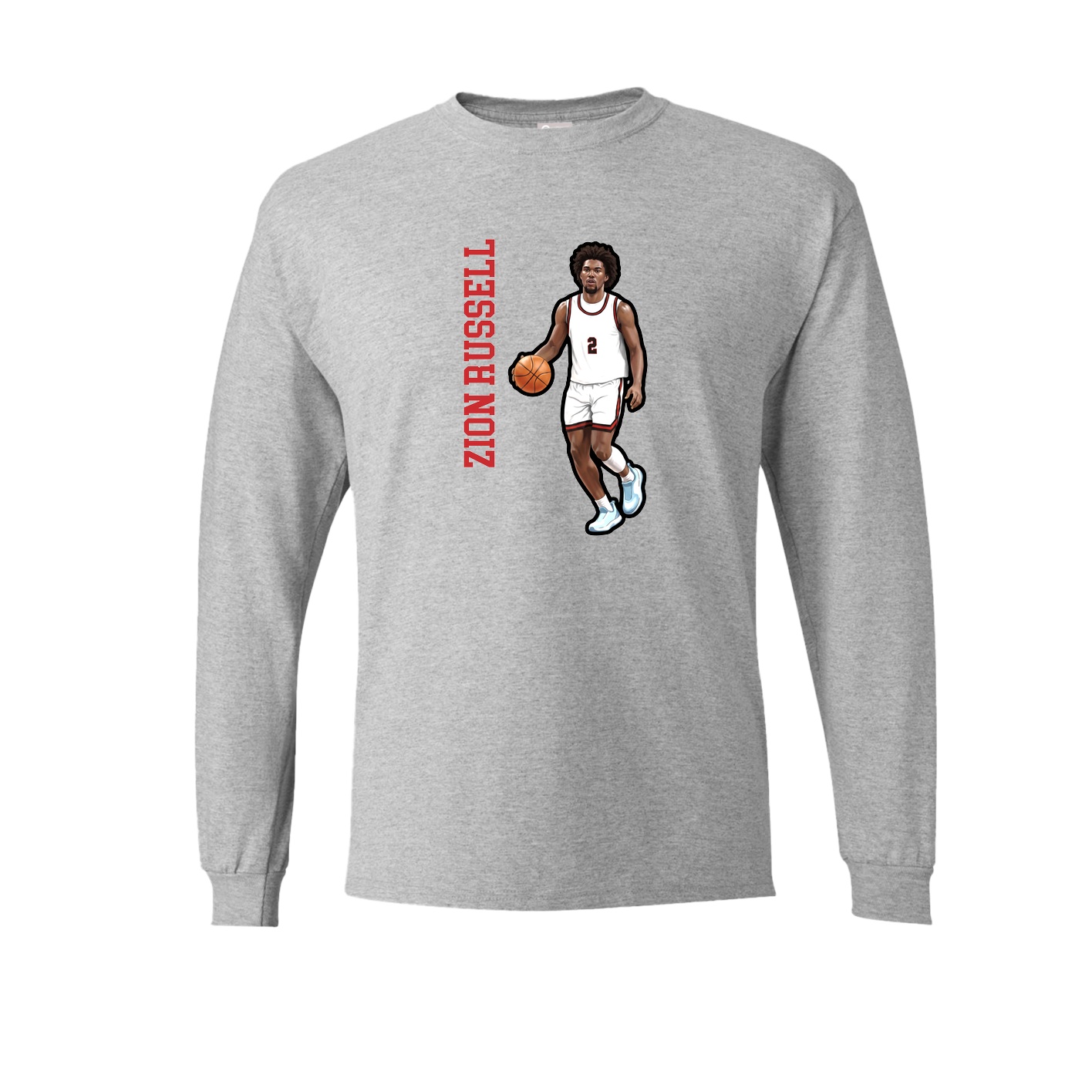 Long Sleeve Tee — Name Vertical in Grey
