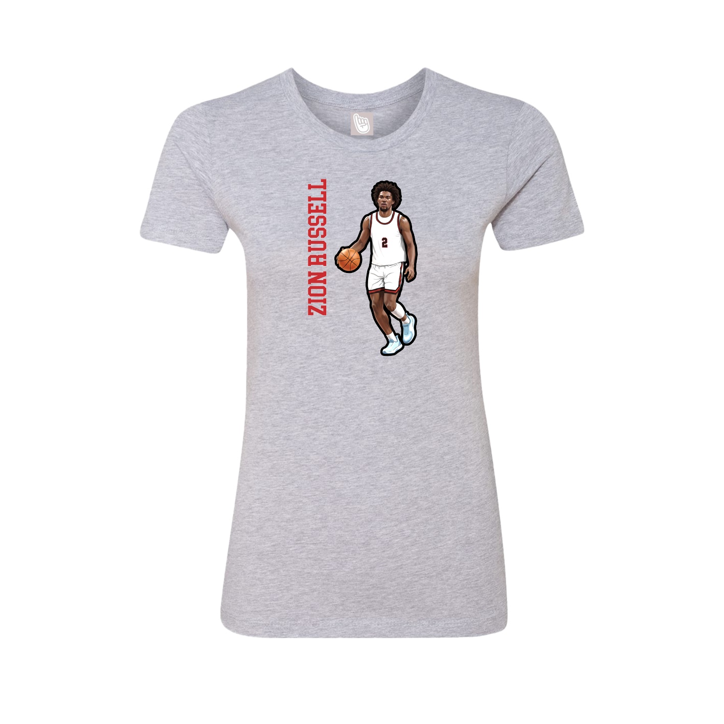 Womens Tee — Name Vertical in Grey