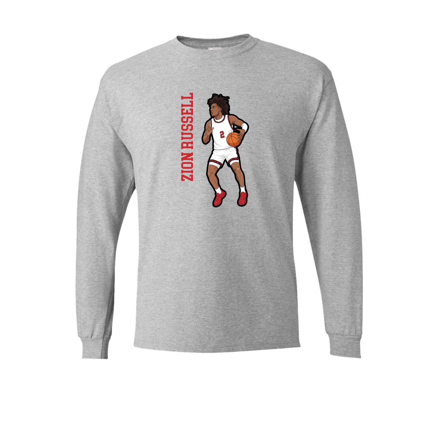 Long Sleeve Tee — Name Vertical in Grey