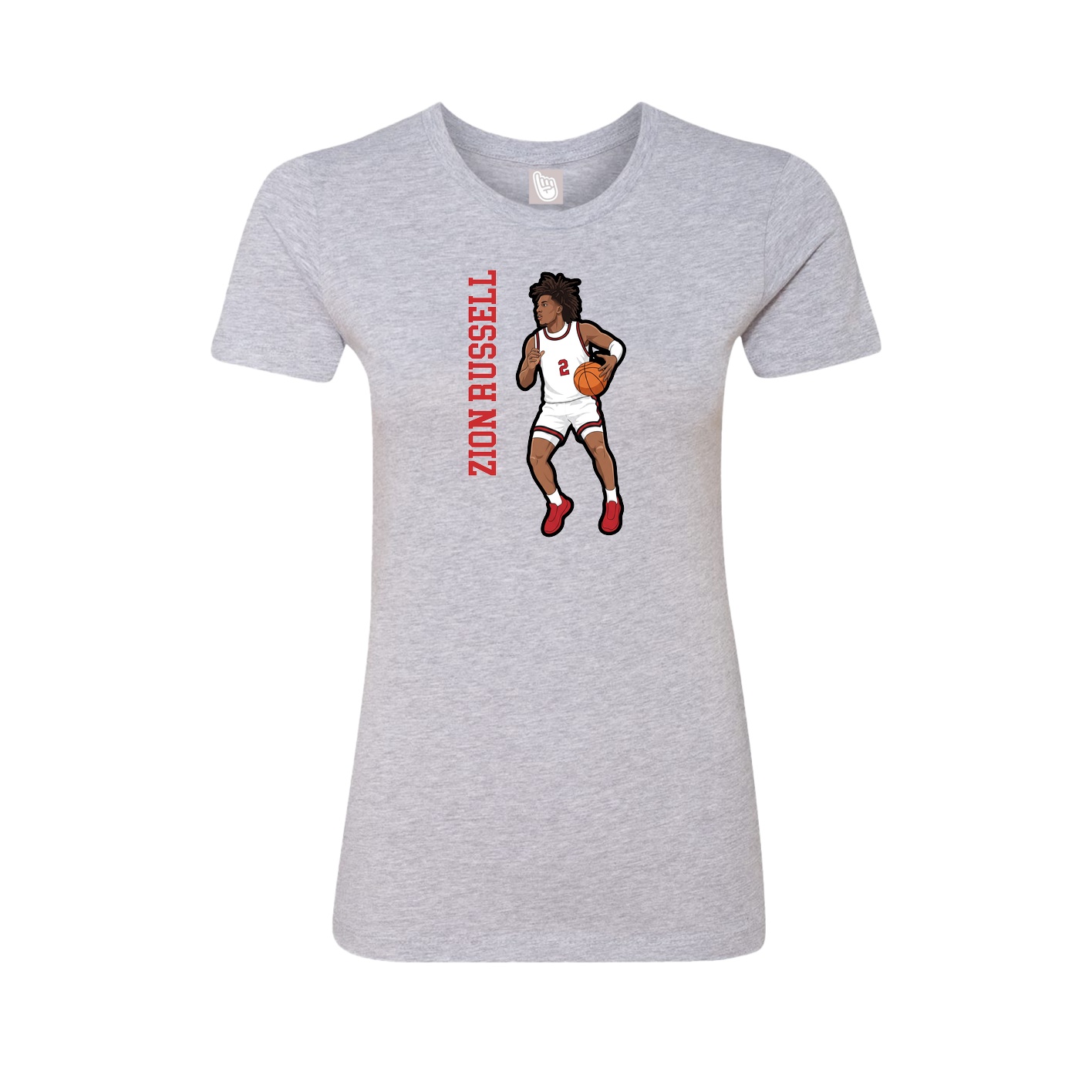 Womens Tee — Name Vertical in Grey