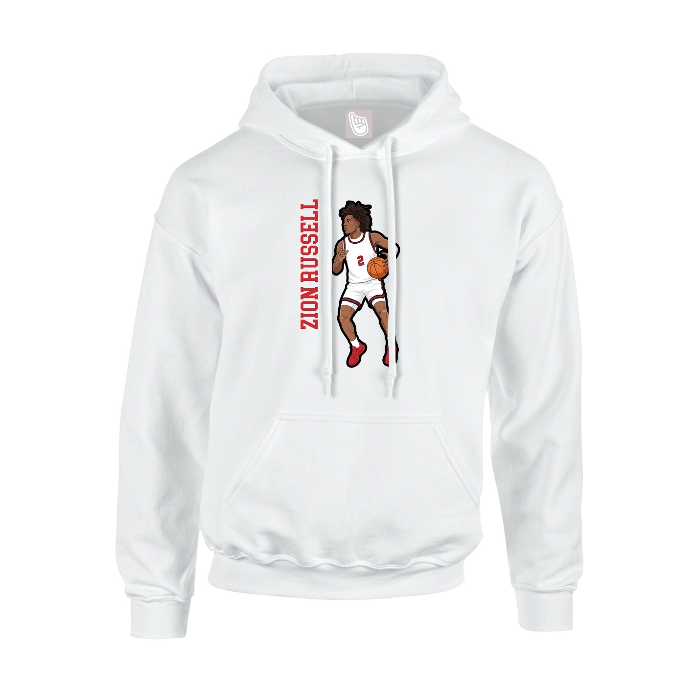 Hoodie — Name Vertical in White