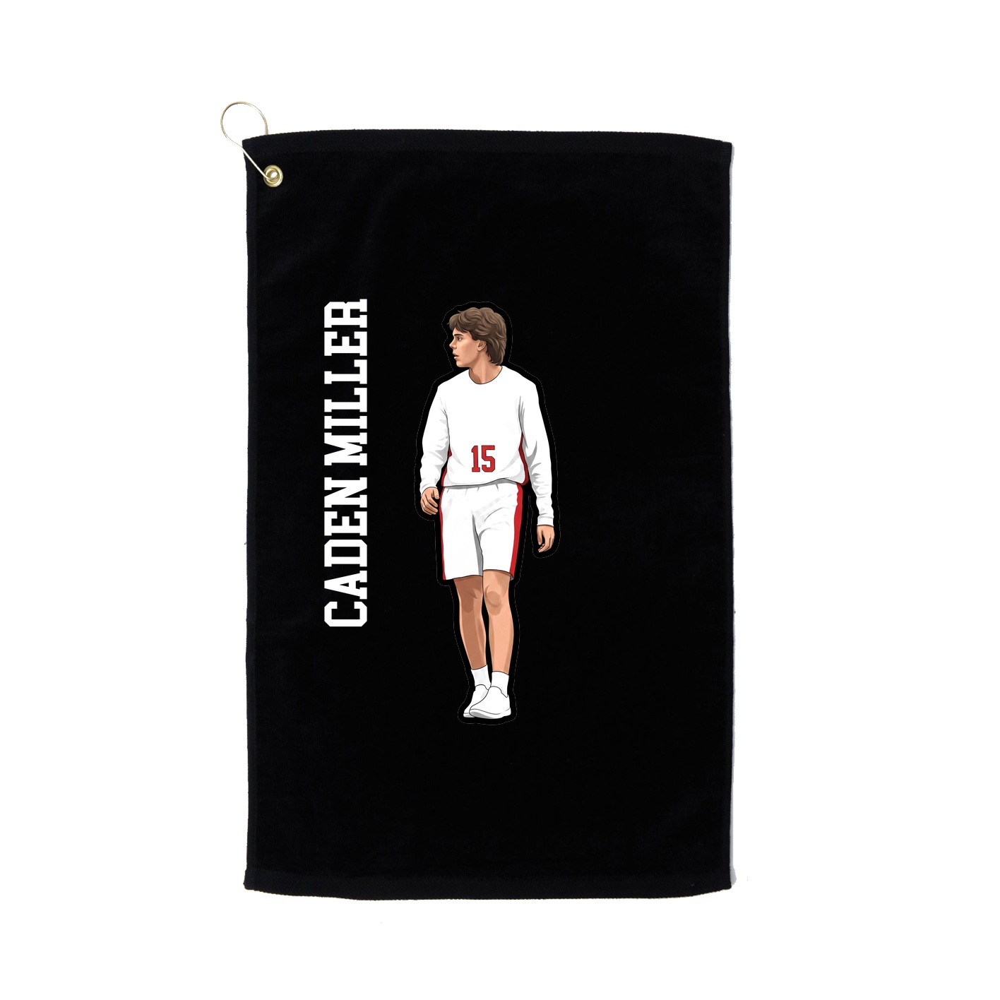 Golf Towel — Name Vertical in Black