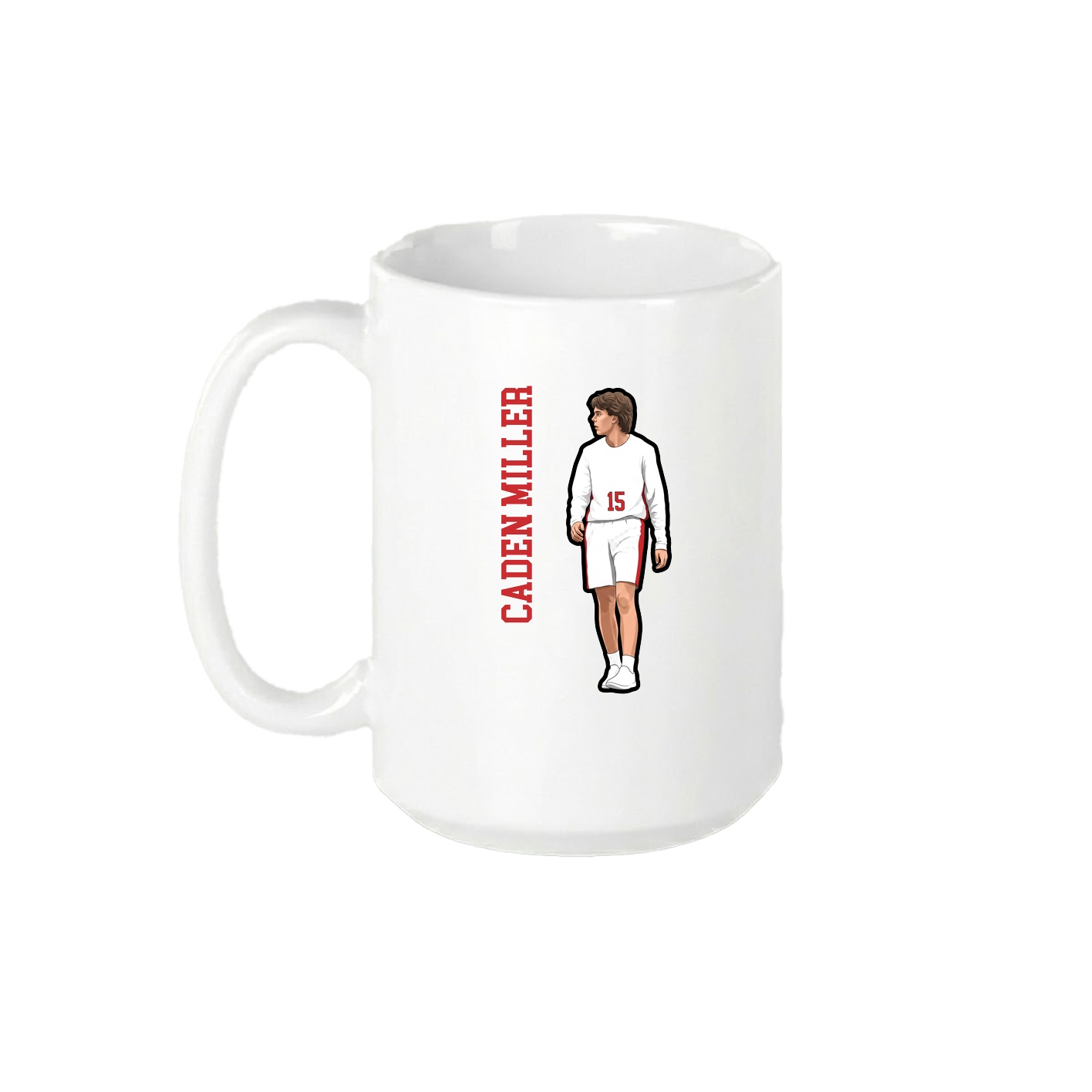 15oz Coffee Mug — Name Vertical in White