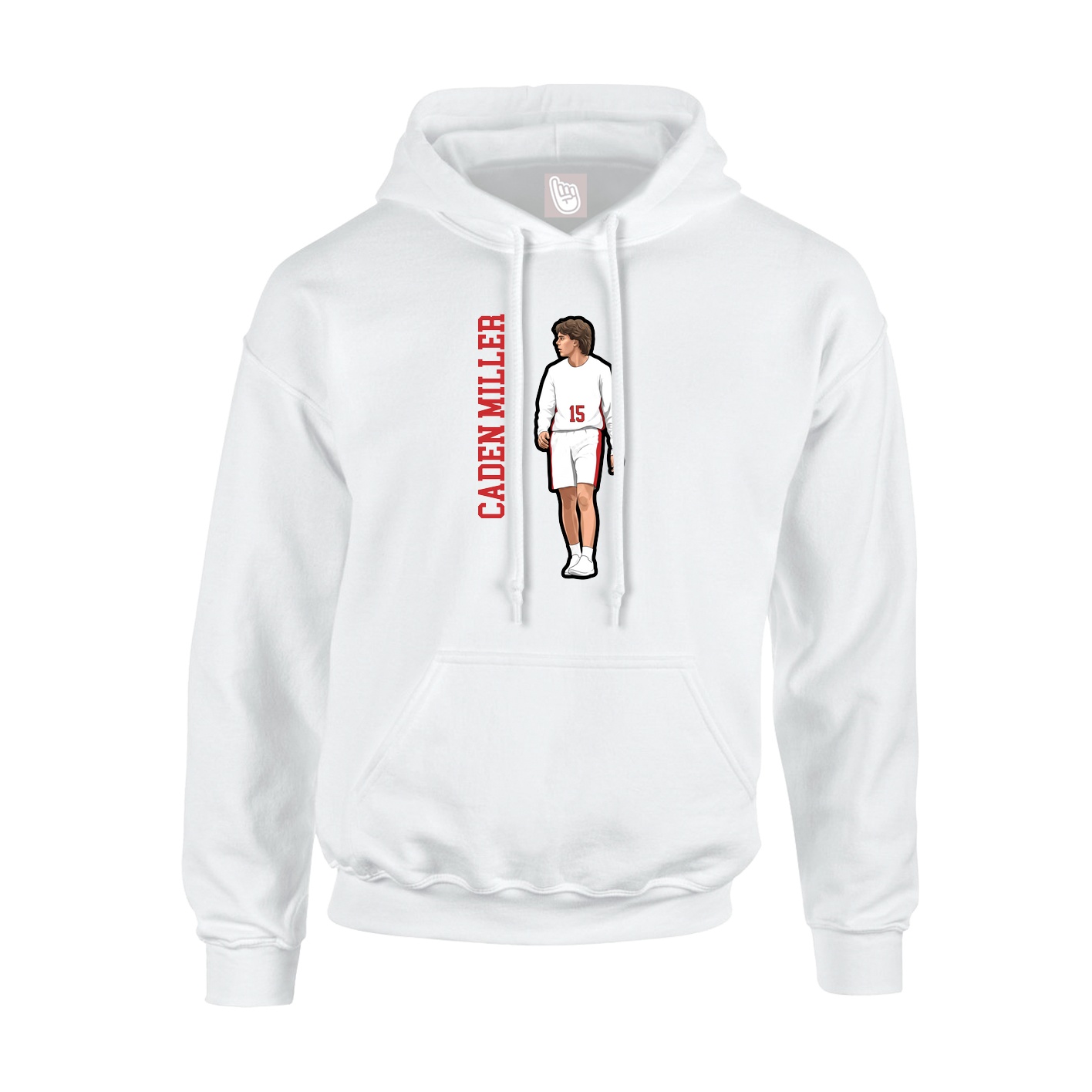 Hoodie — Name Vertical in White