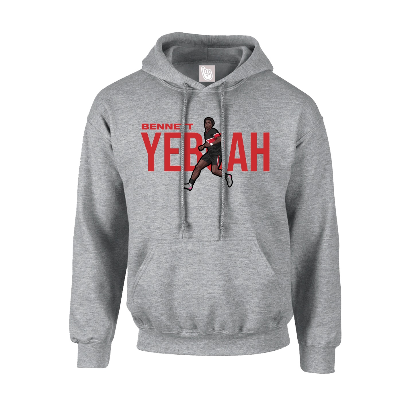 Youth Hoodie — Player Name in Grey
