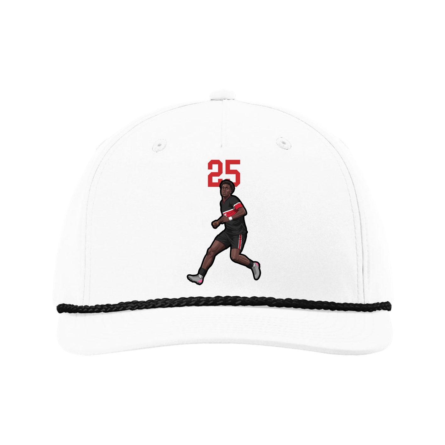 Five-Panel Classic Rope Cap — Number Top in White