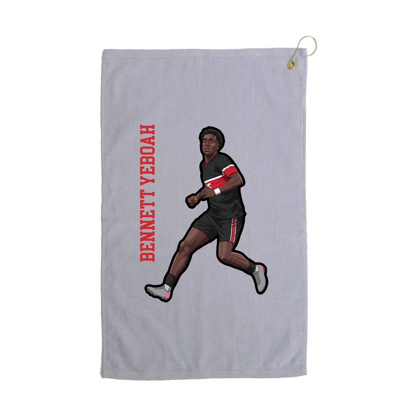 Golf Towel — Name Vertical in Grey