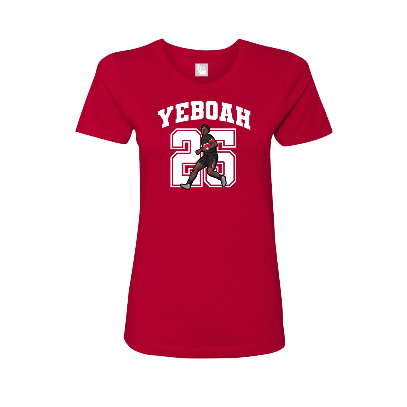 Fitted Women's Tee — Number in Red