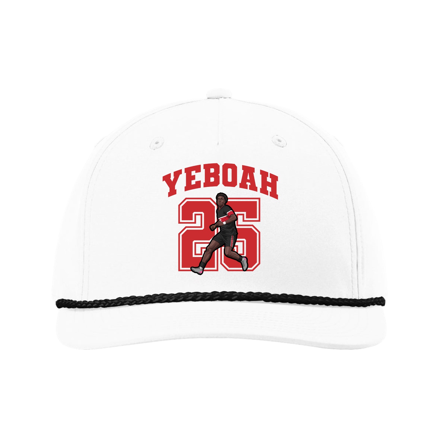 Five-Panel Classic Rope Cap — Number in White