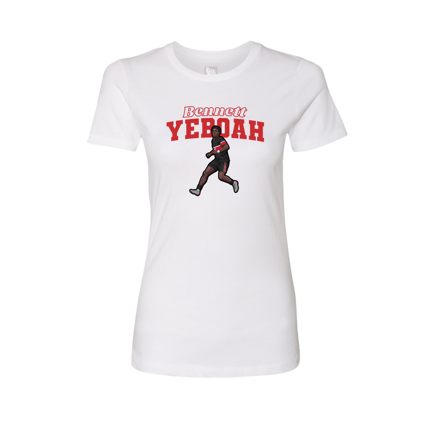 Fitted Women's Tee — Name Arch in White