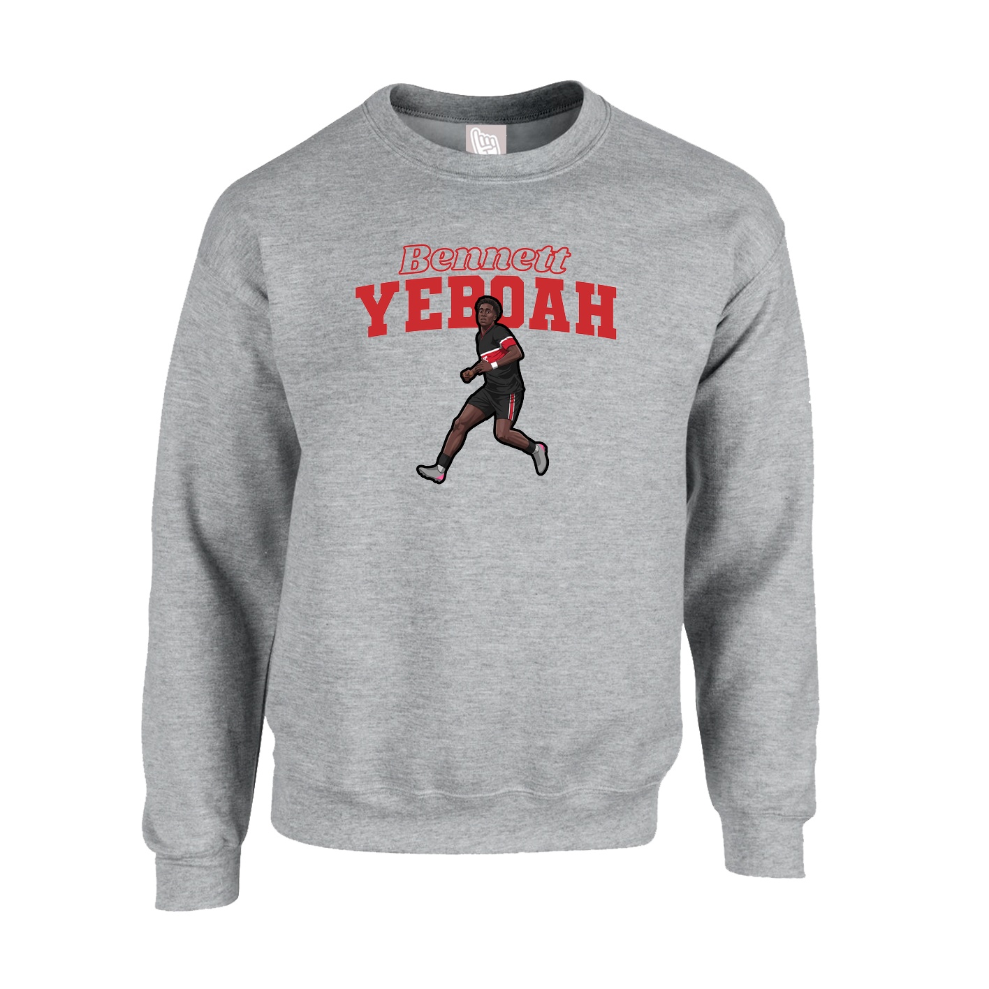 Fleece Crew — Name Arch in Grey