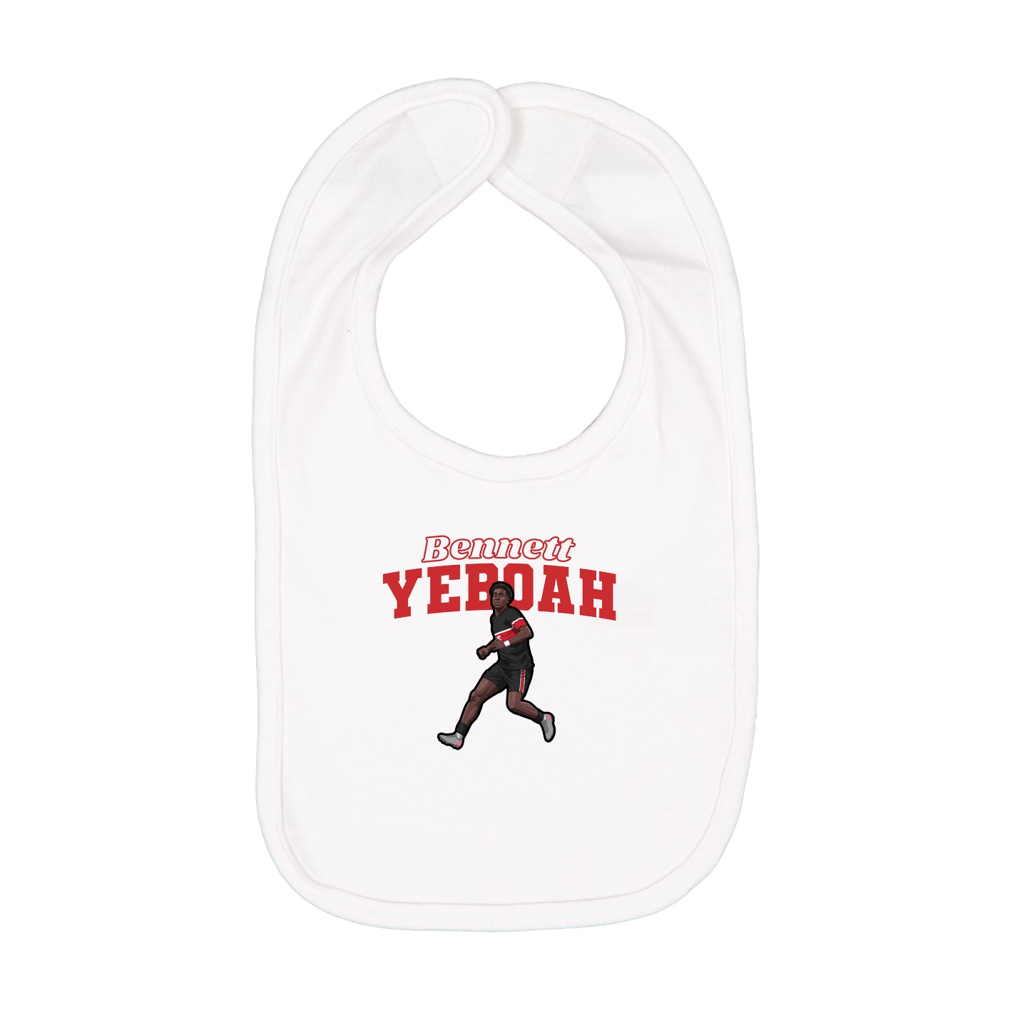 Infant Bib — Name Arch in White