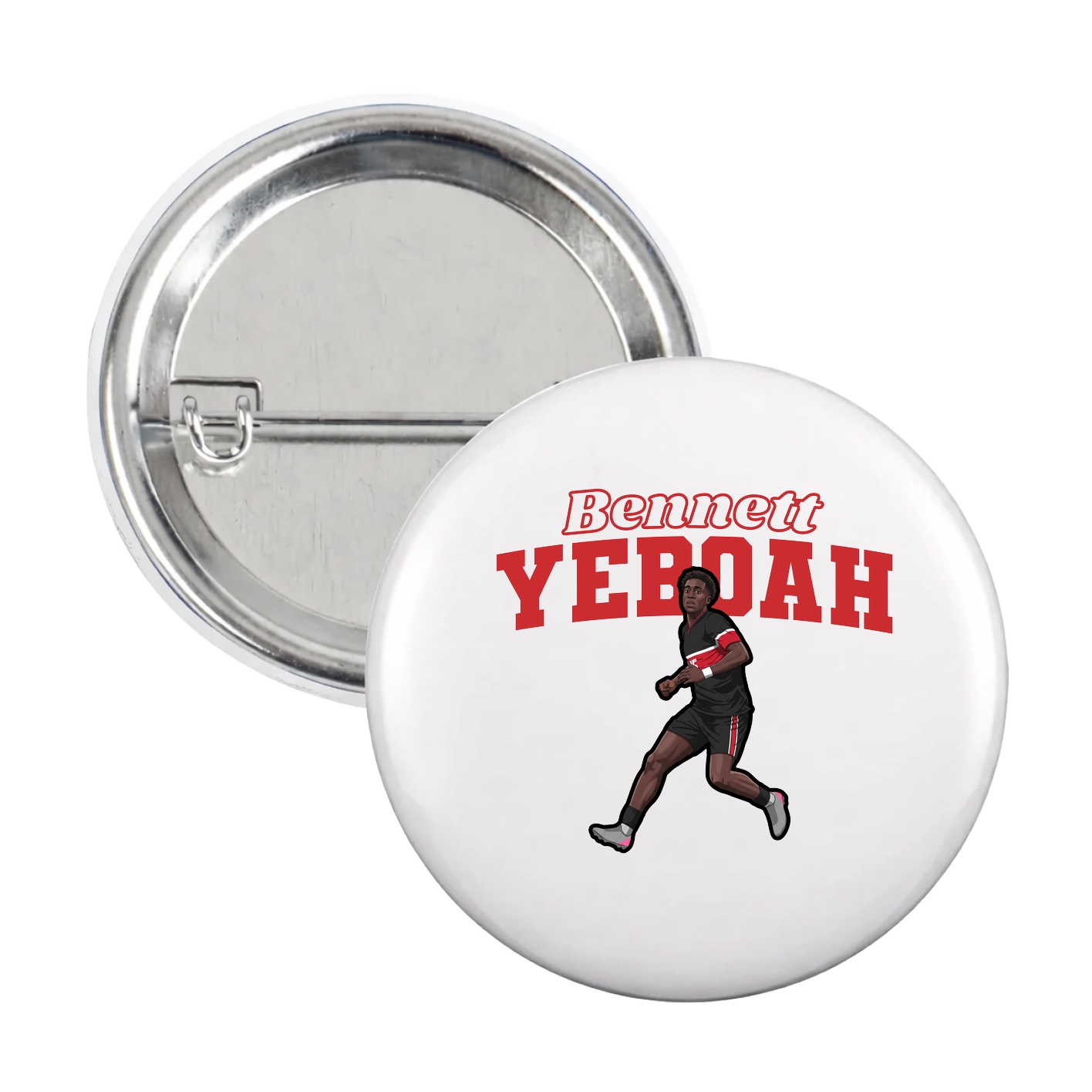 Game Day Button — Name Arch in White