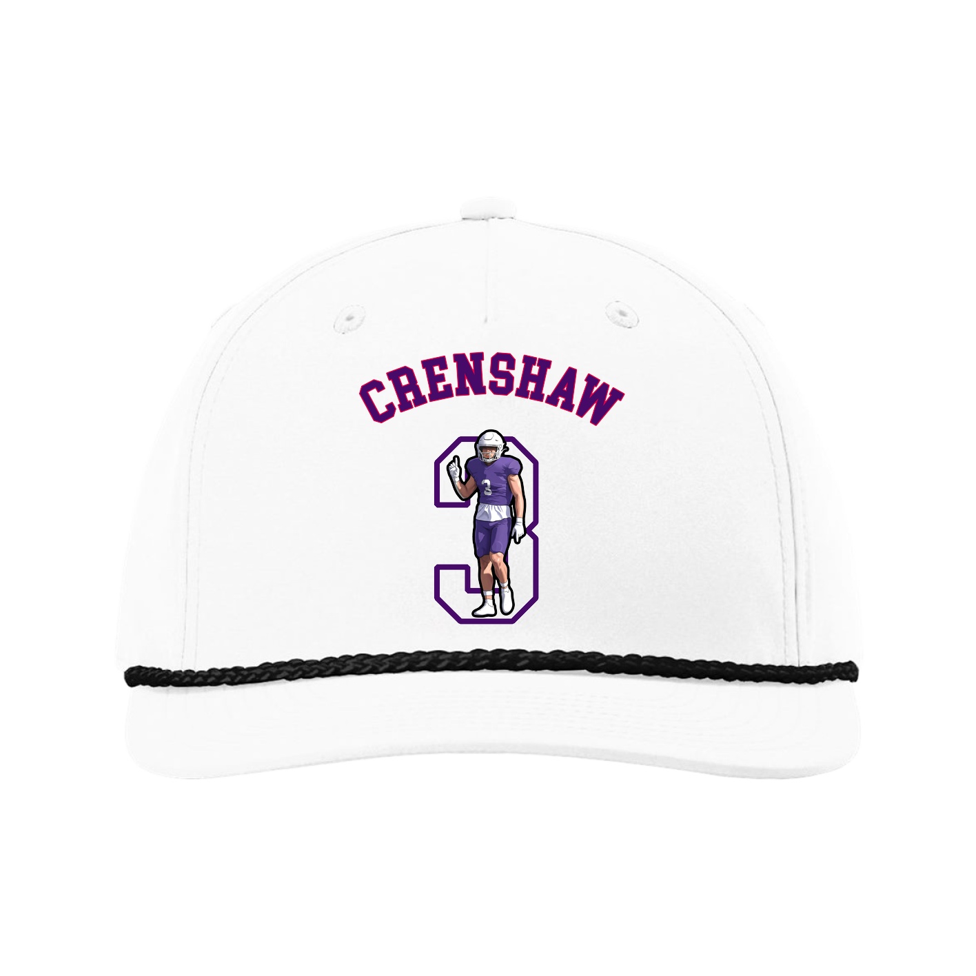 Five-Panel Classic Rope Cap — Shirsey Arch in White
