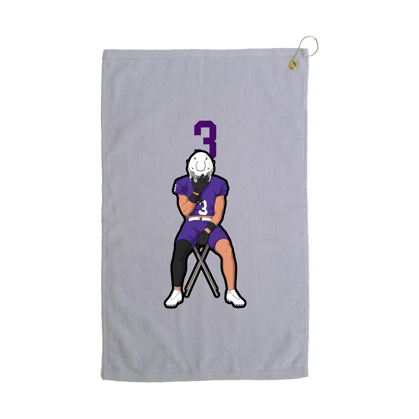 Golf Towel — Number Top in Grey