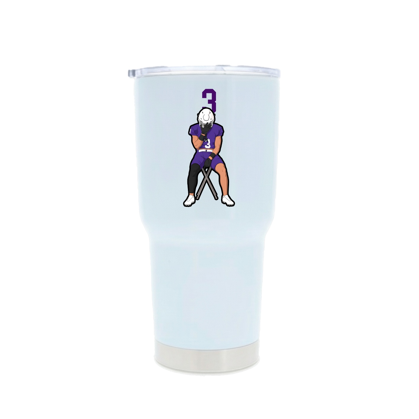 30oz Stainless Steel Tumbler — Number Top in White