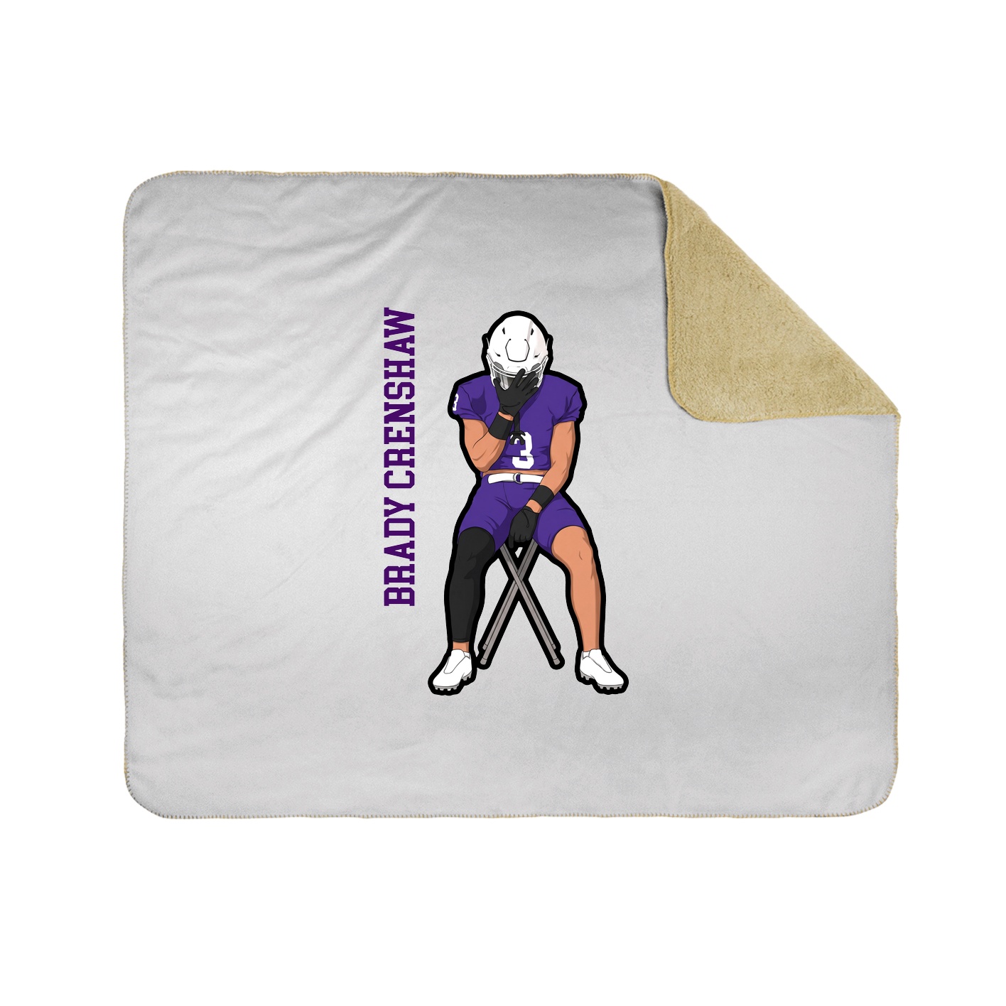 Throw Blanket — Name Vertical in White