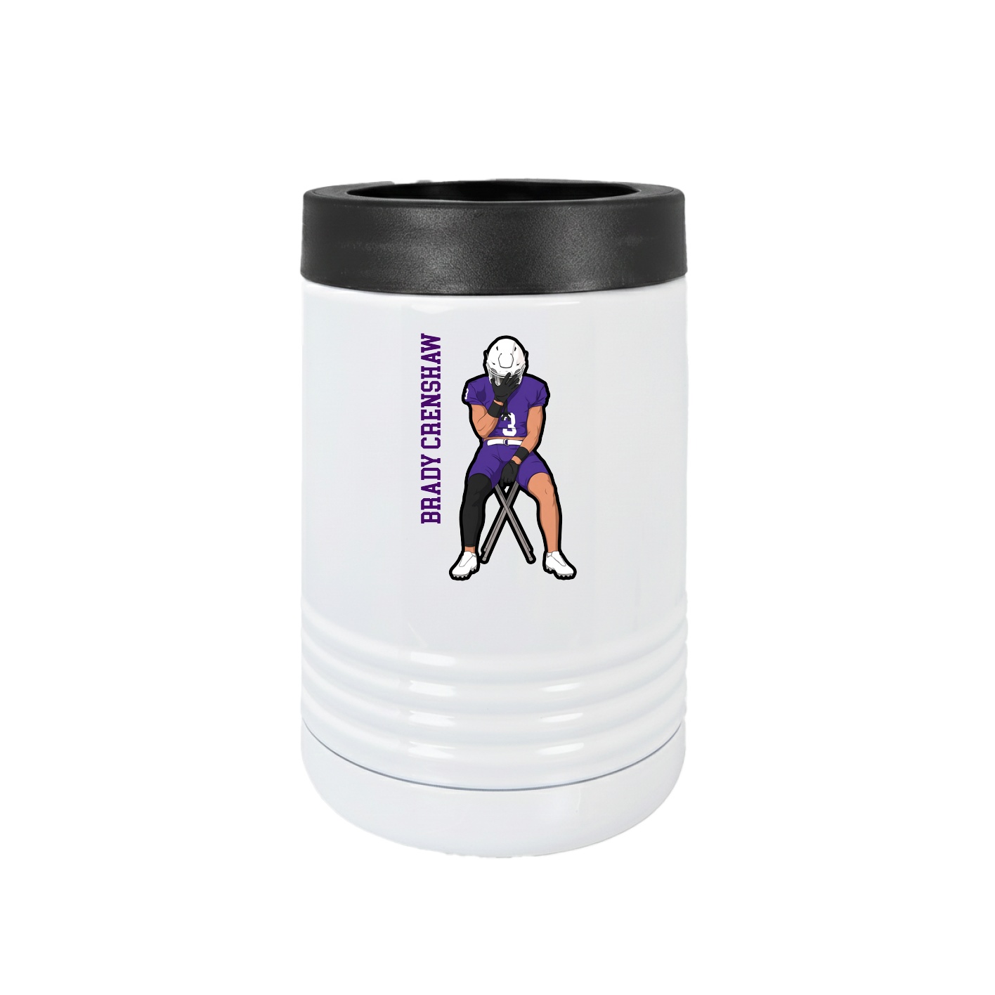 Beverage Holder — Name Vertical in White