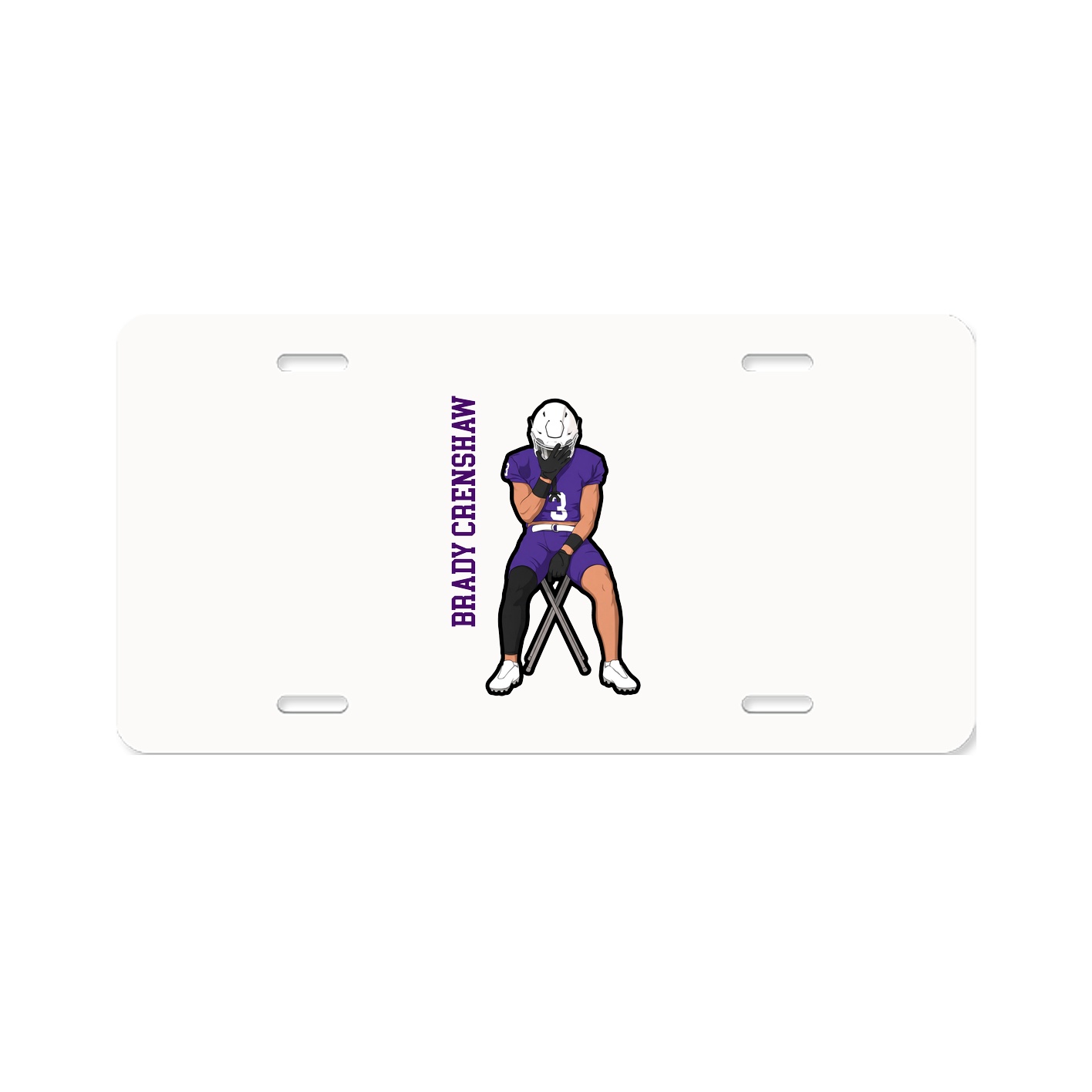 License Plate — Name Vertical in Classic