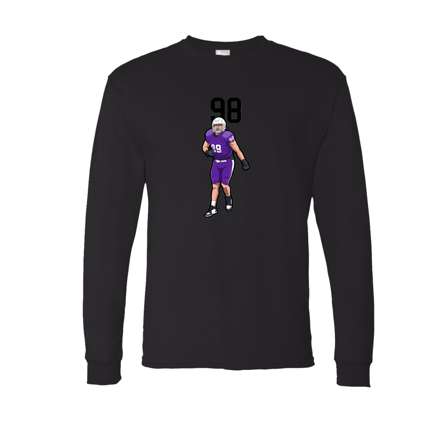 Long Sleeve Tee — Number Top in Black