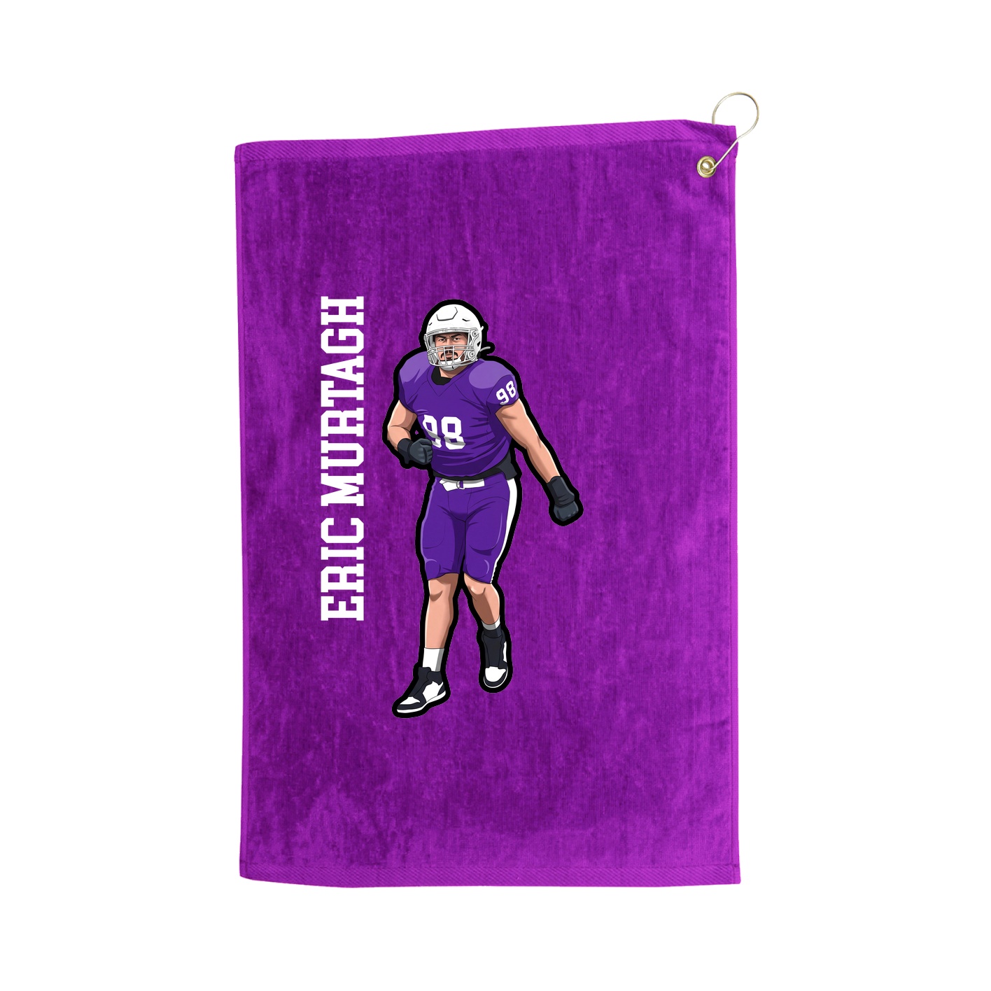 Golf Towel — Name Vertical in Purple