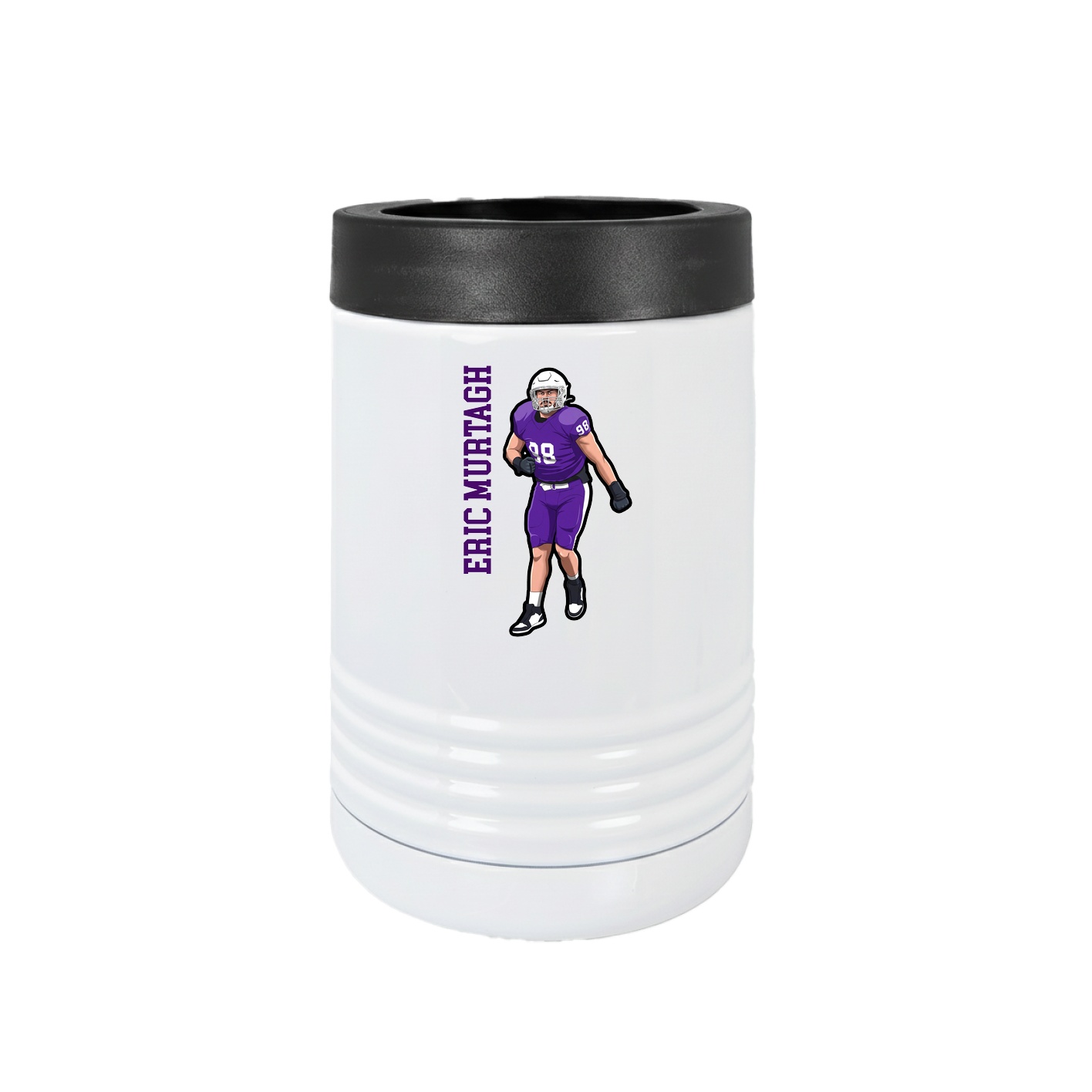 Beverage Holder — Name Vertical in White