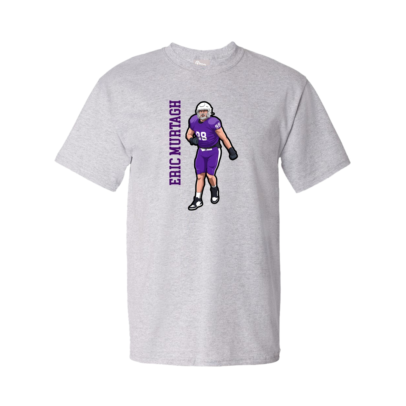 Youth Tee — Name Vertical in Grey