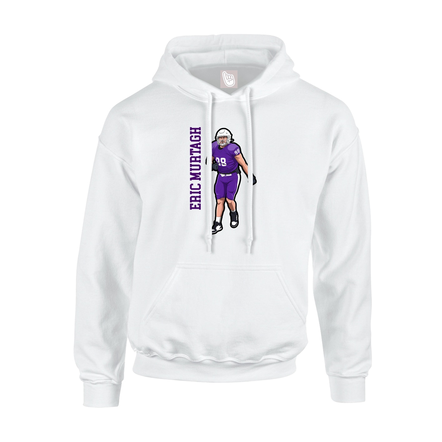 Youth Hoodie — Name Vertical in White