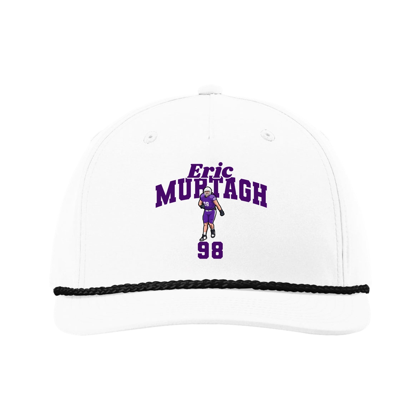 Five-Panel Classic Rope Cap — Signature Arch in White