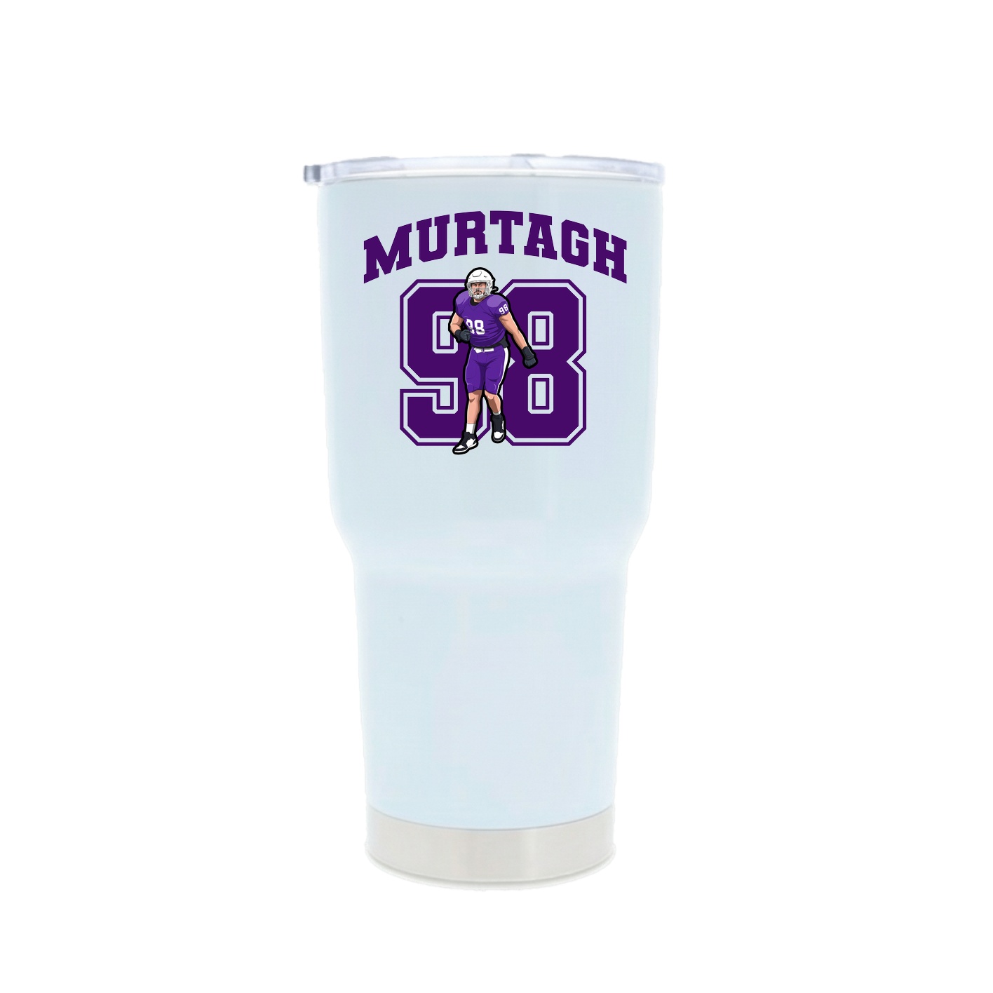 30oz Stainless Steel Tumbler — Number in White