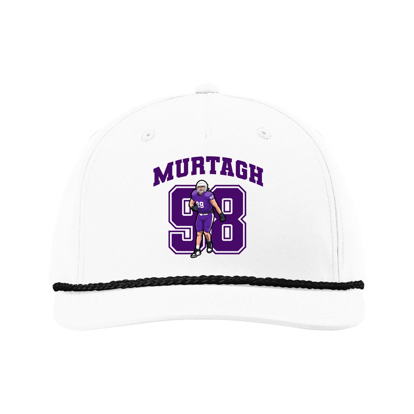 Five-Panel Classic Rope Cap — Number in White