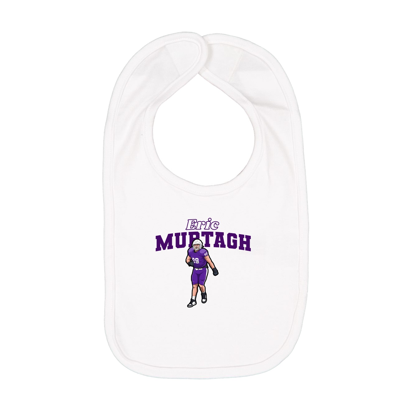 Infant Bib — Name Arch in White
