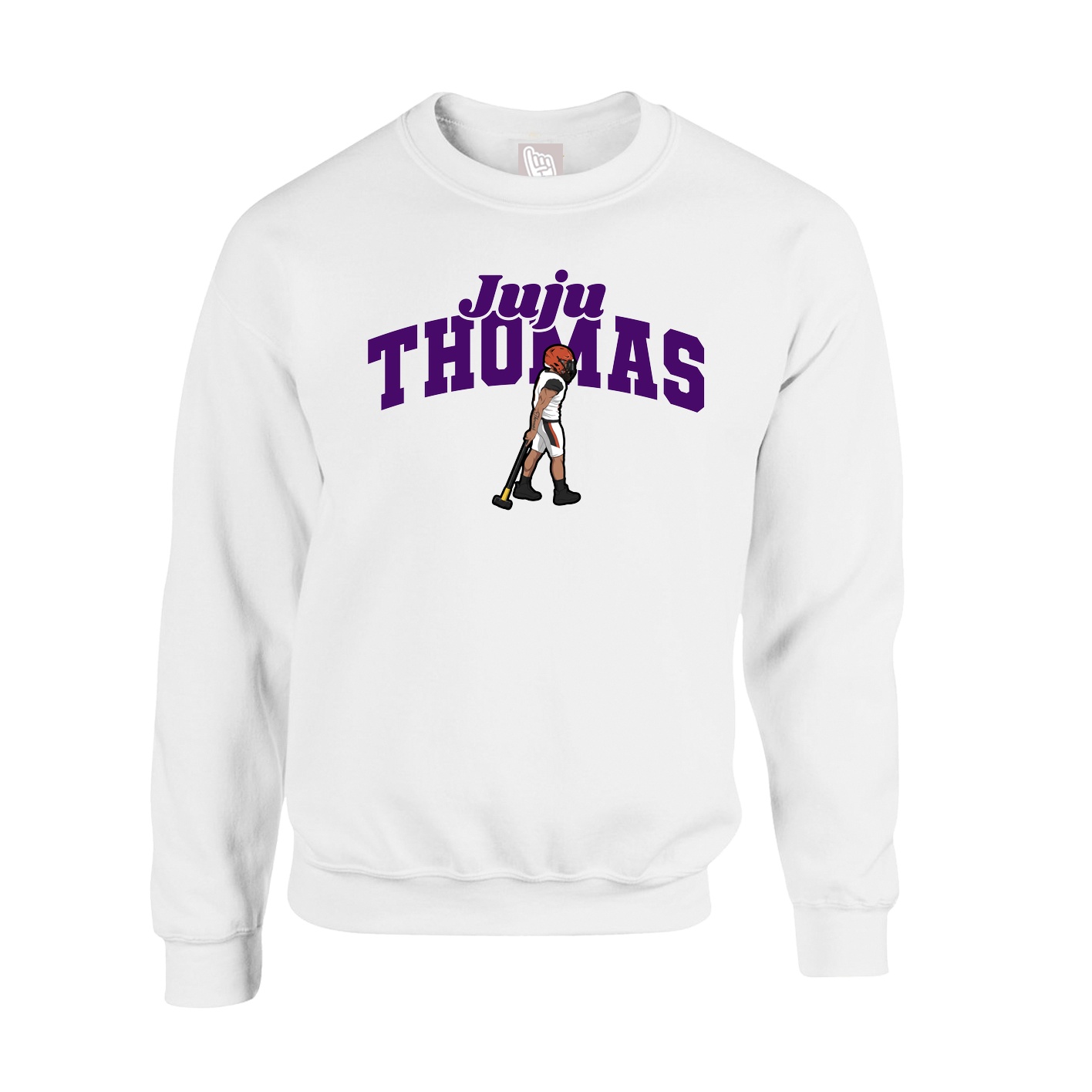 Fleece Crew — Signature Arch in White