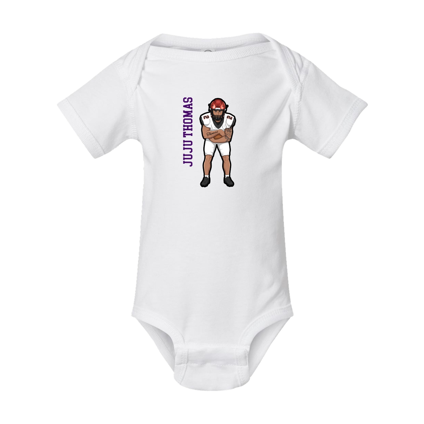 Baby Onesie — Name Vertical in White