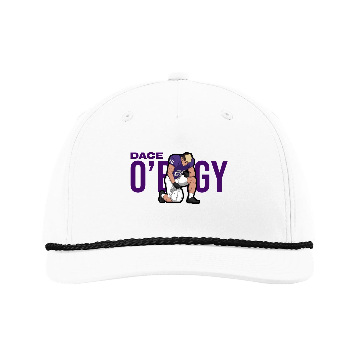 Five-Panel Classic Rope Cap — Player Name in White