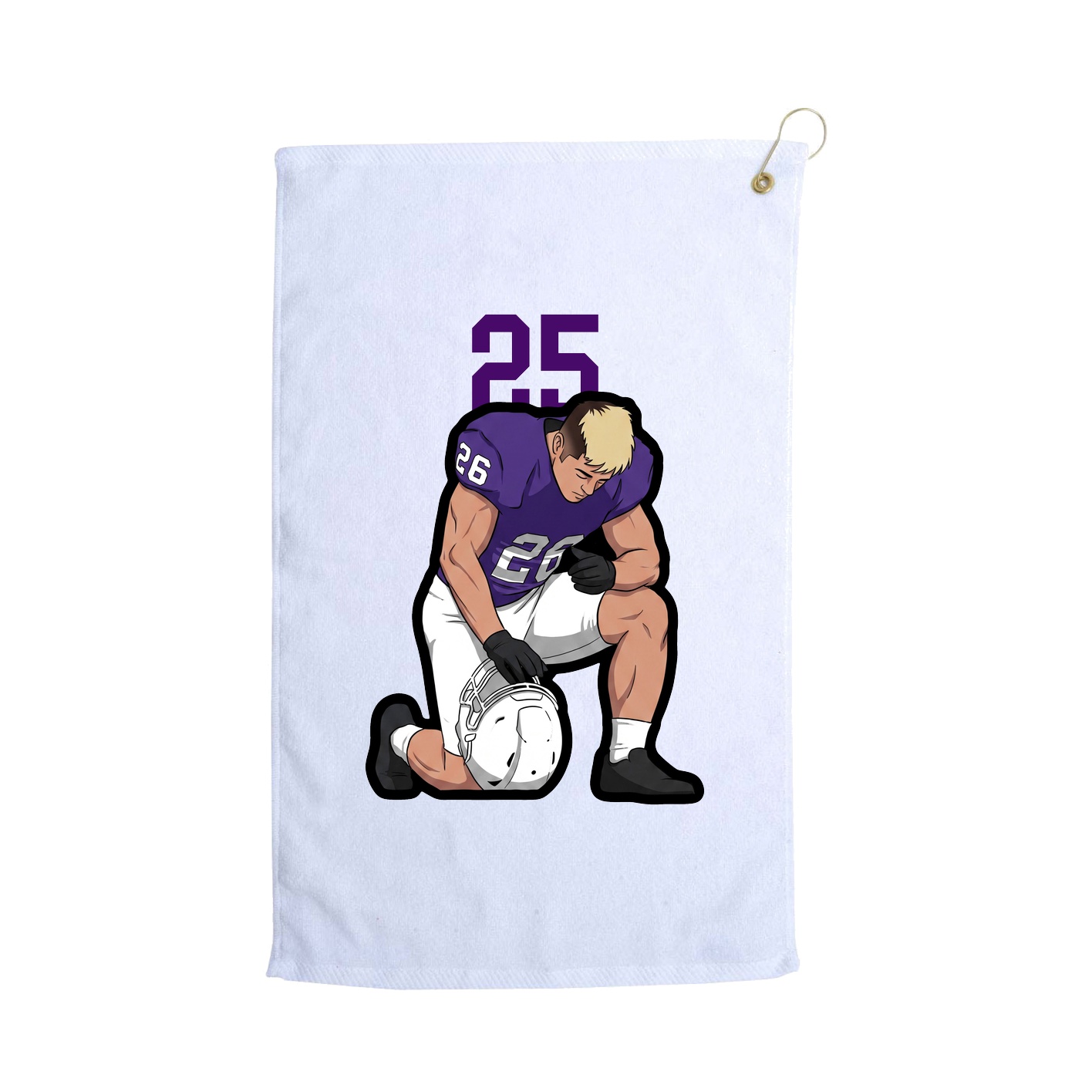 Golf Towel — Number Top in White