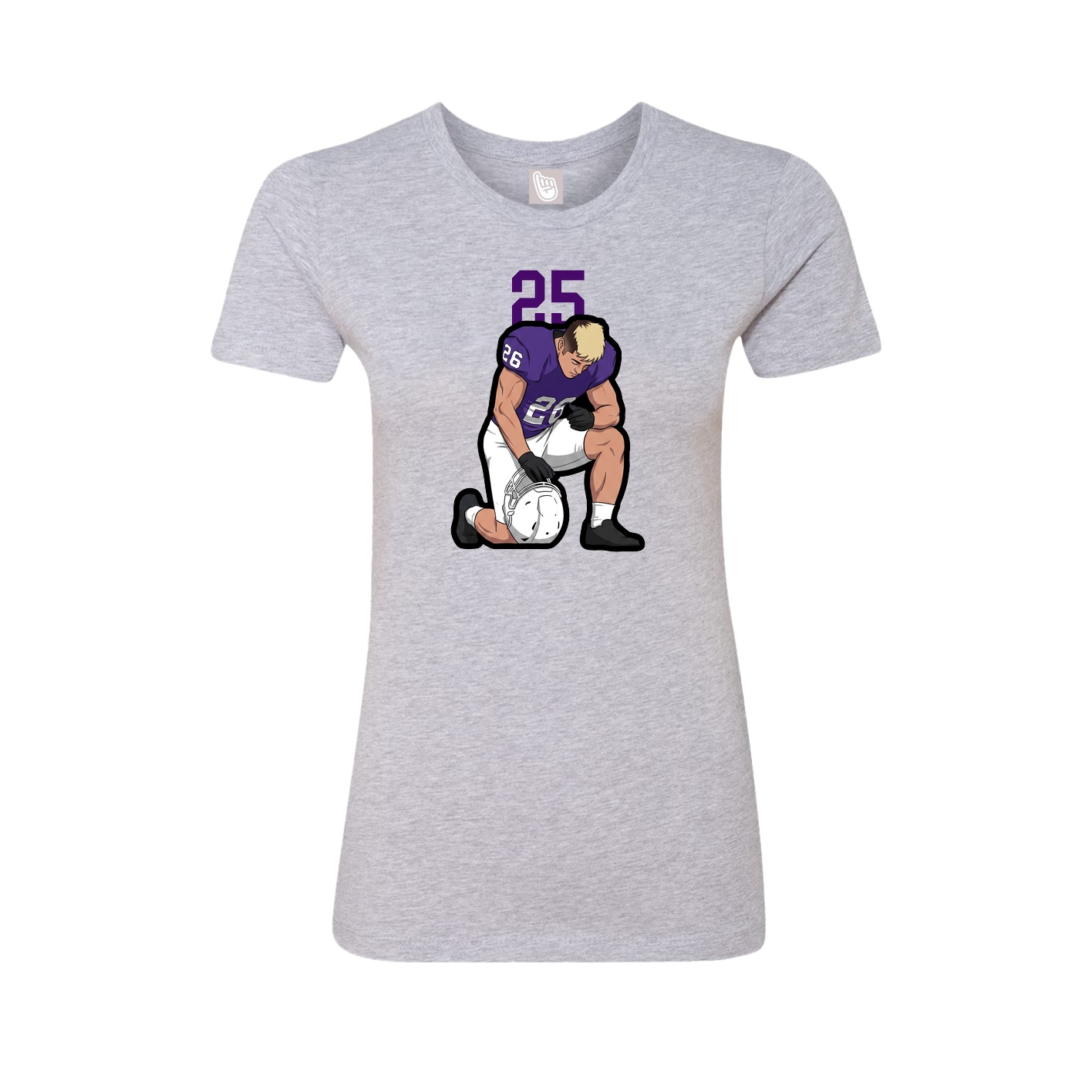Fitted Women's Tee — Number Top in Grey