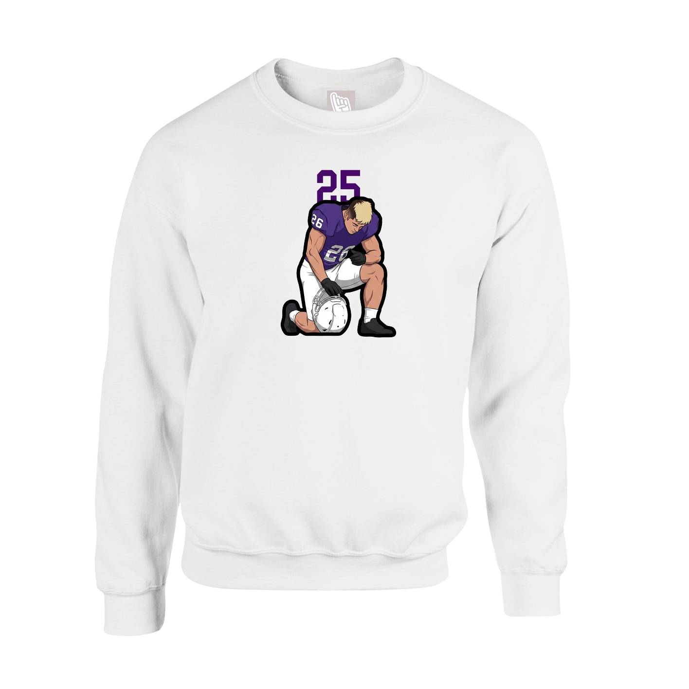 Fleece Crew — Number Top in White