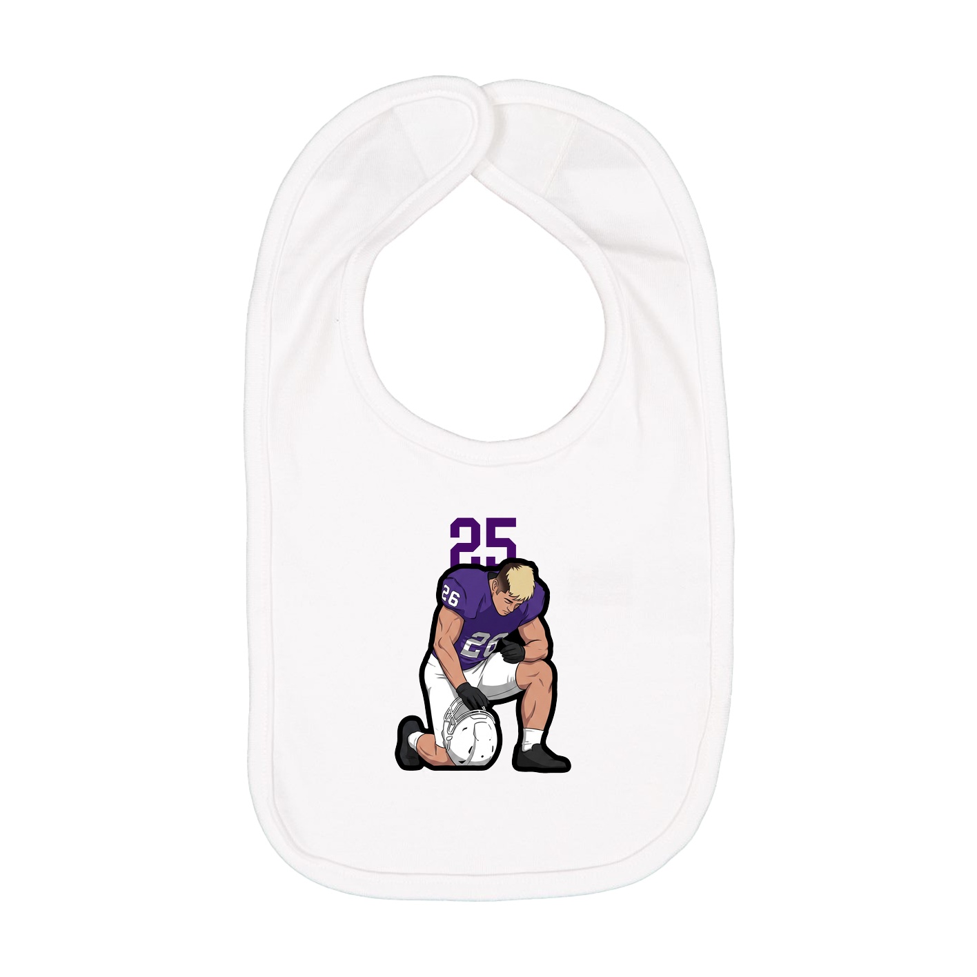 Infant Bib — Number Top in White