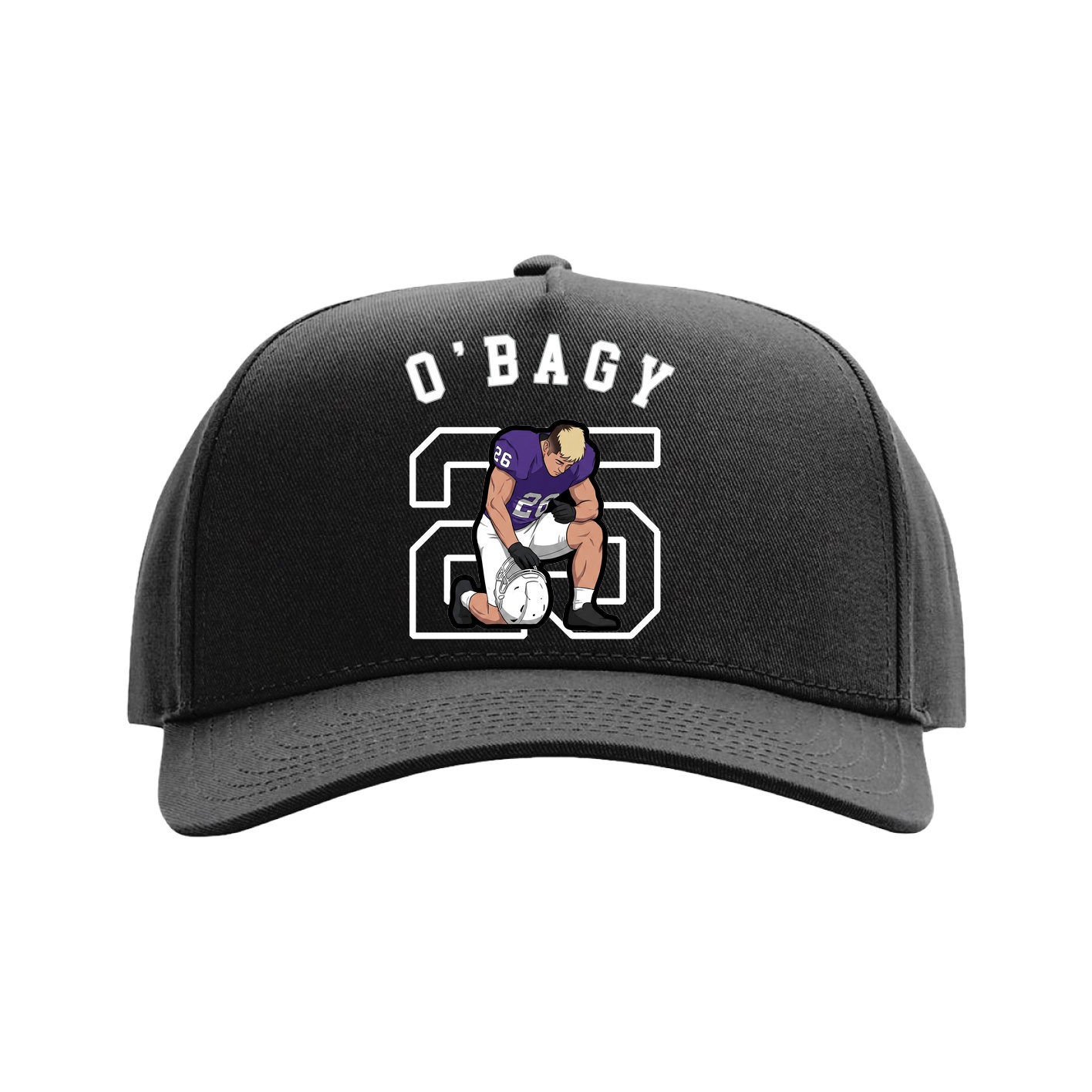 Full Fabric Five-Panel Champ Cap — Shirsey Arch in Black