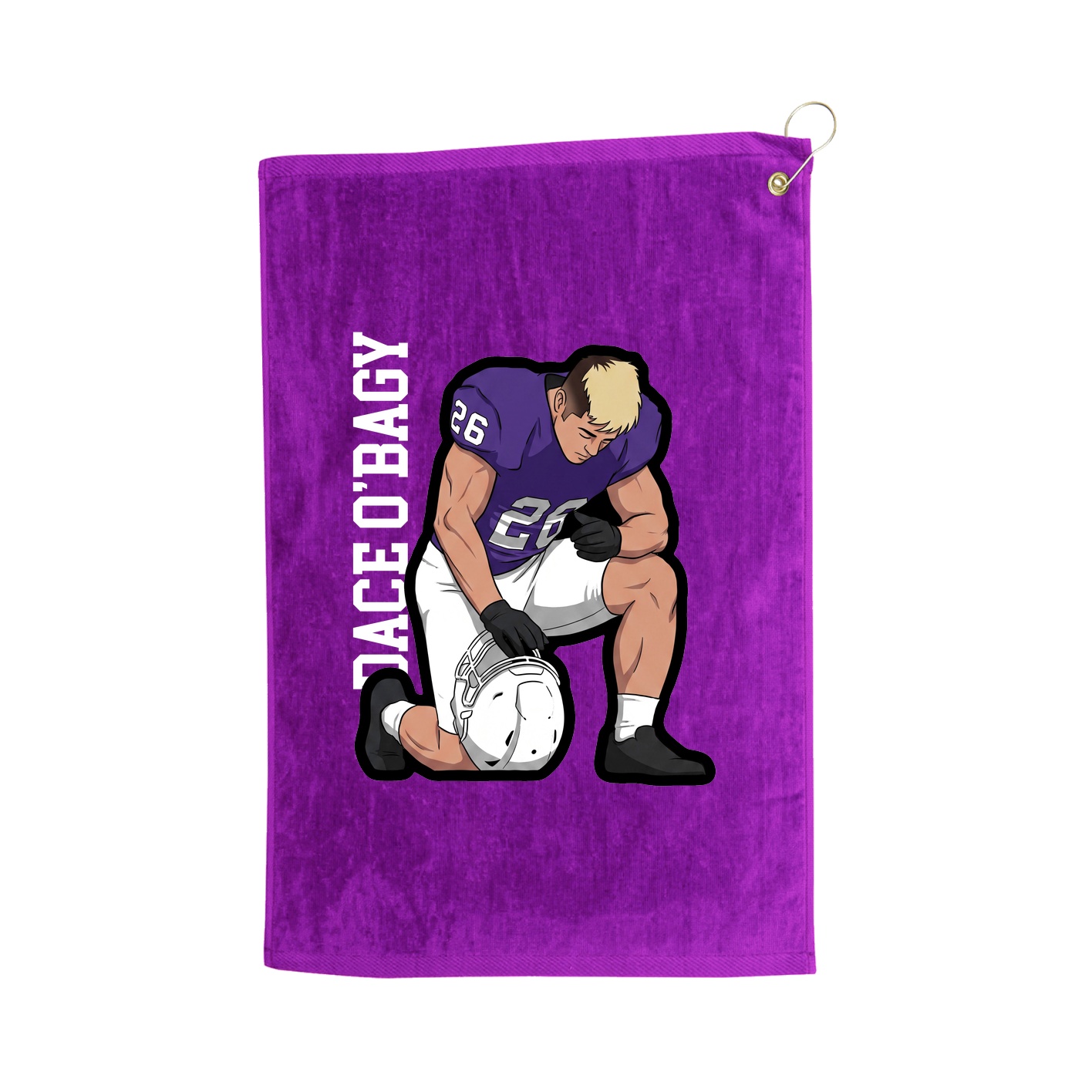 Golf Towel — Name Vertical in Purple