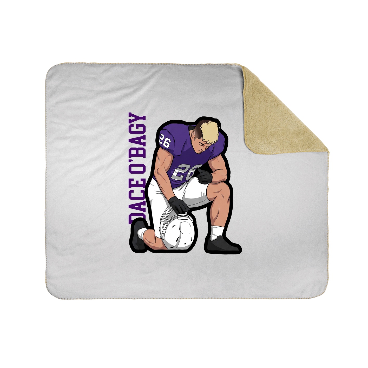 Throw Blanket — Name Vertical in White