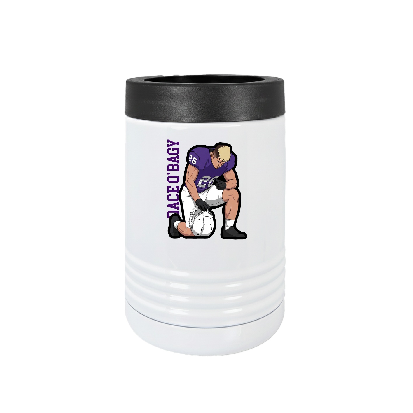 Beverage Holder — Name Vertical in White