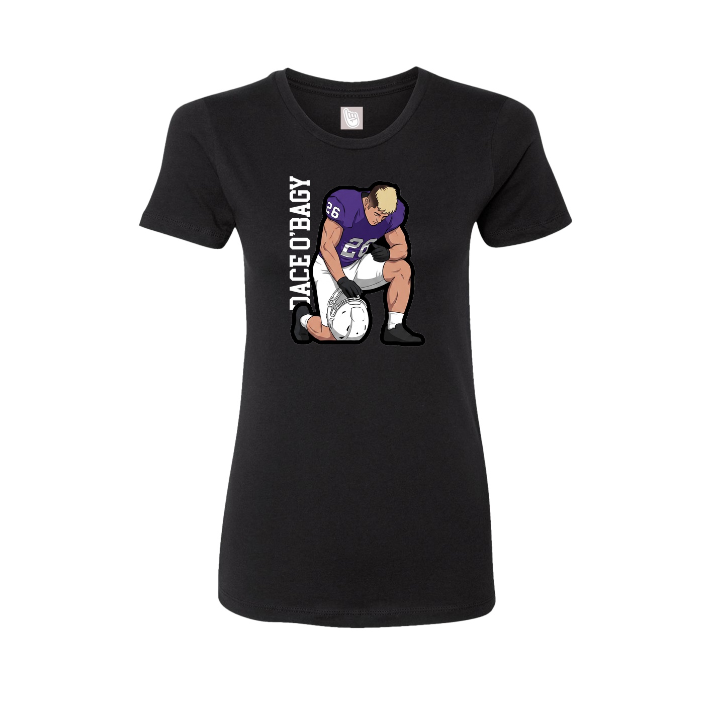 Fitted Women's Tee — Name Vertical in Black