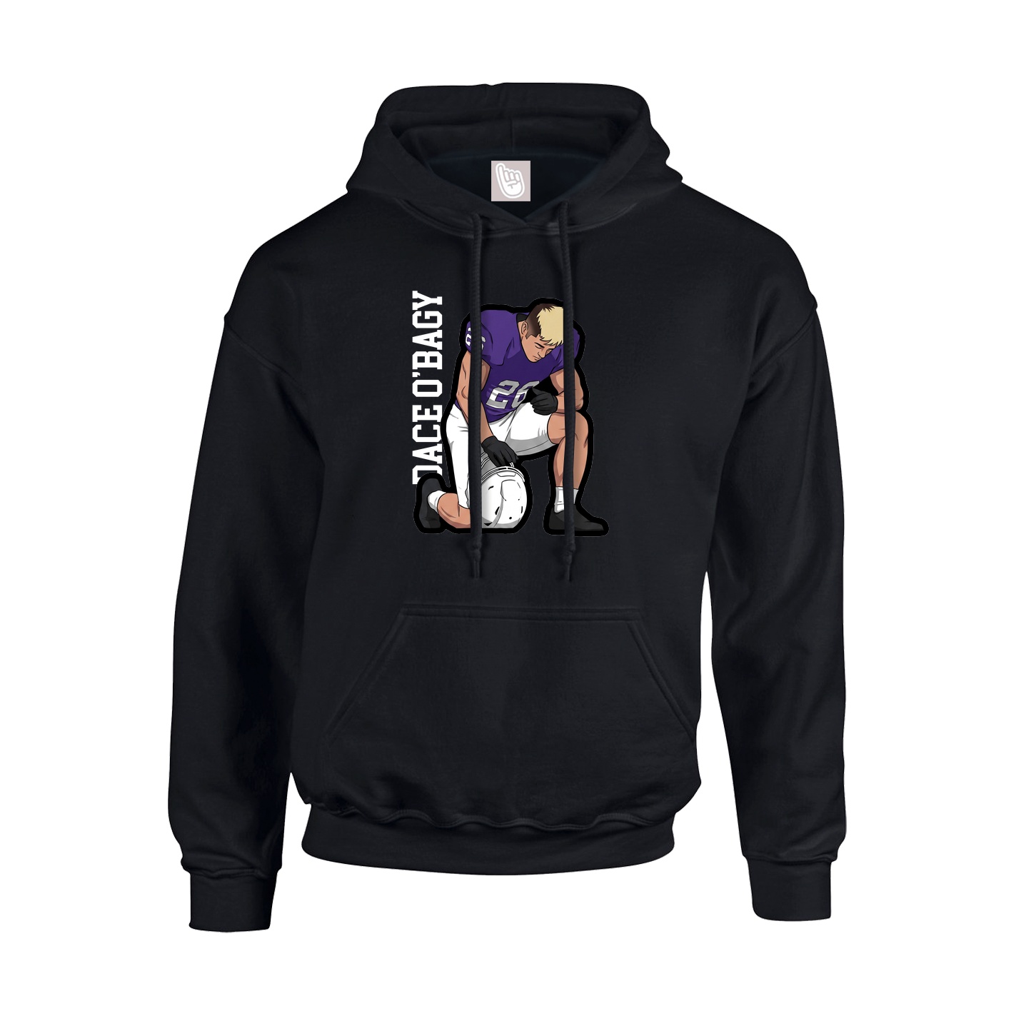 Youth Hoodie — Name Vertical in Black