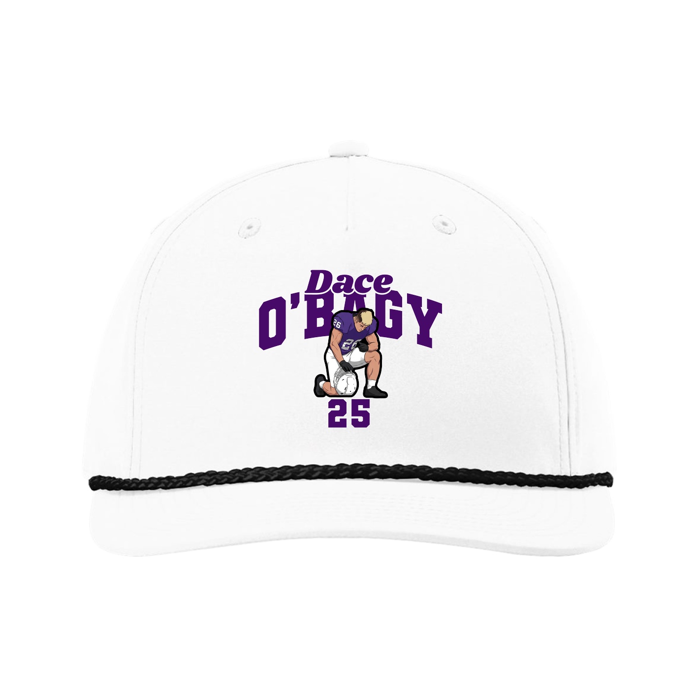 Five-Panel Classic Rope Cap — Signature Arch in White