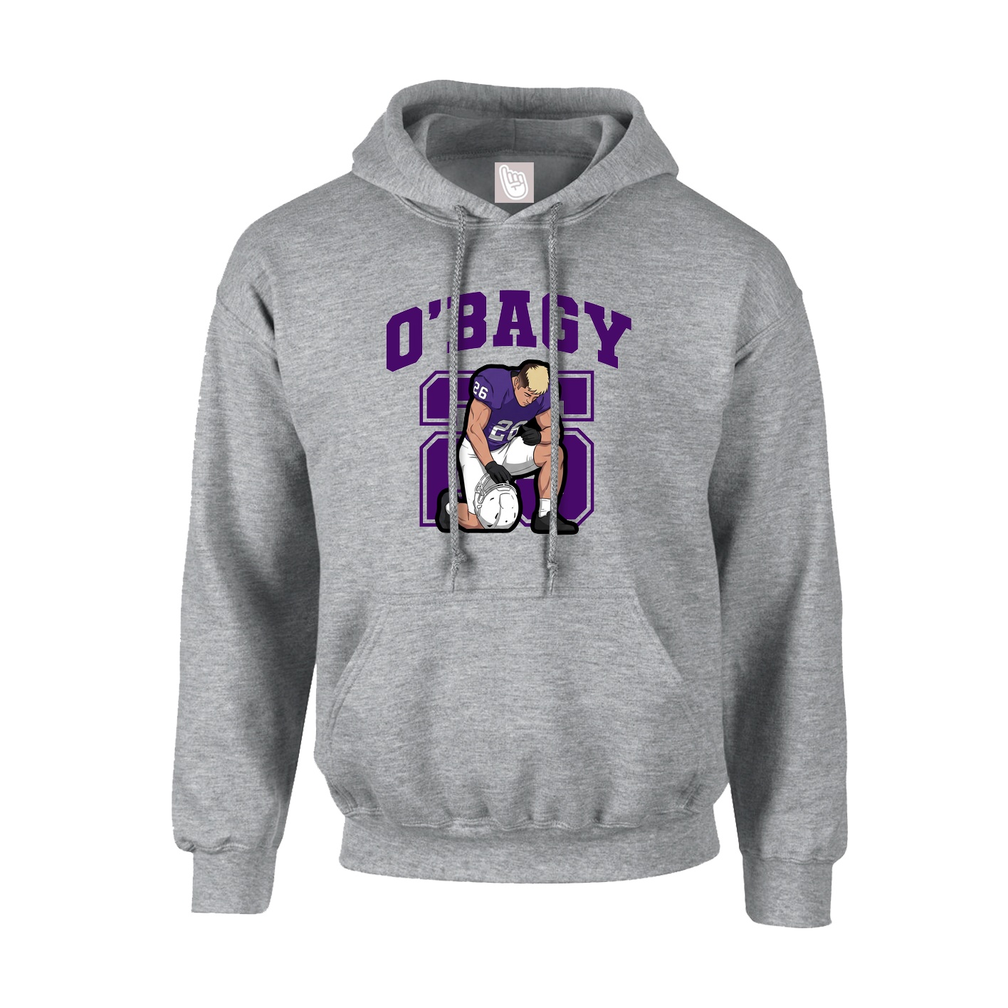 Hoodie — Number in Grey