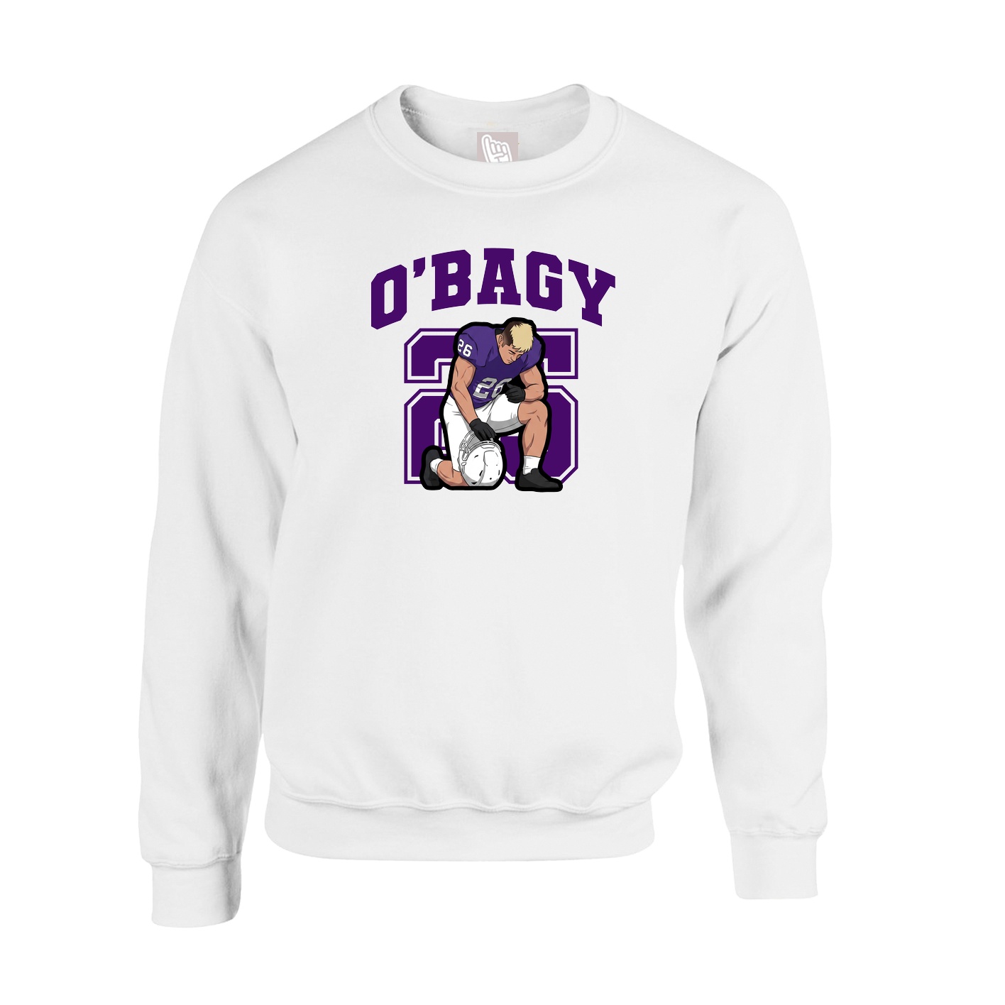 Fleece Crew — Number in White
