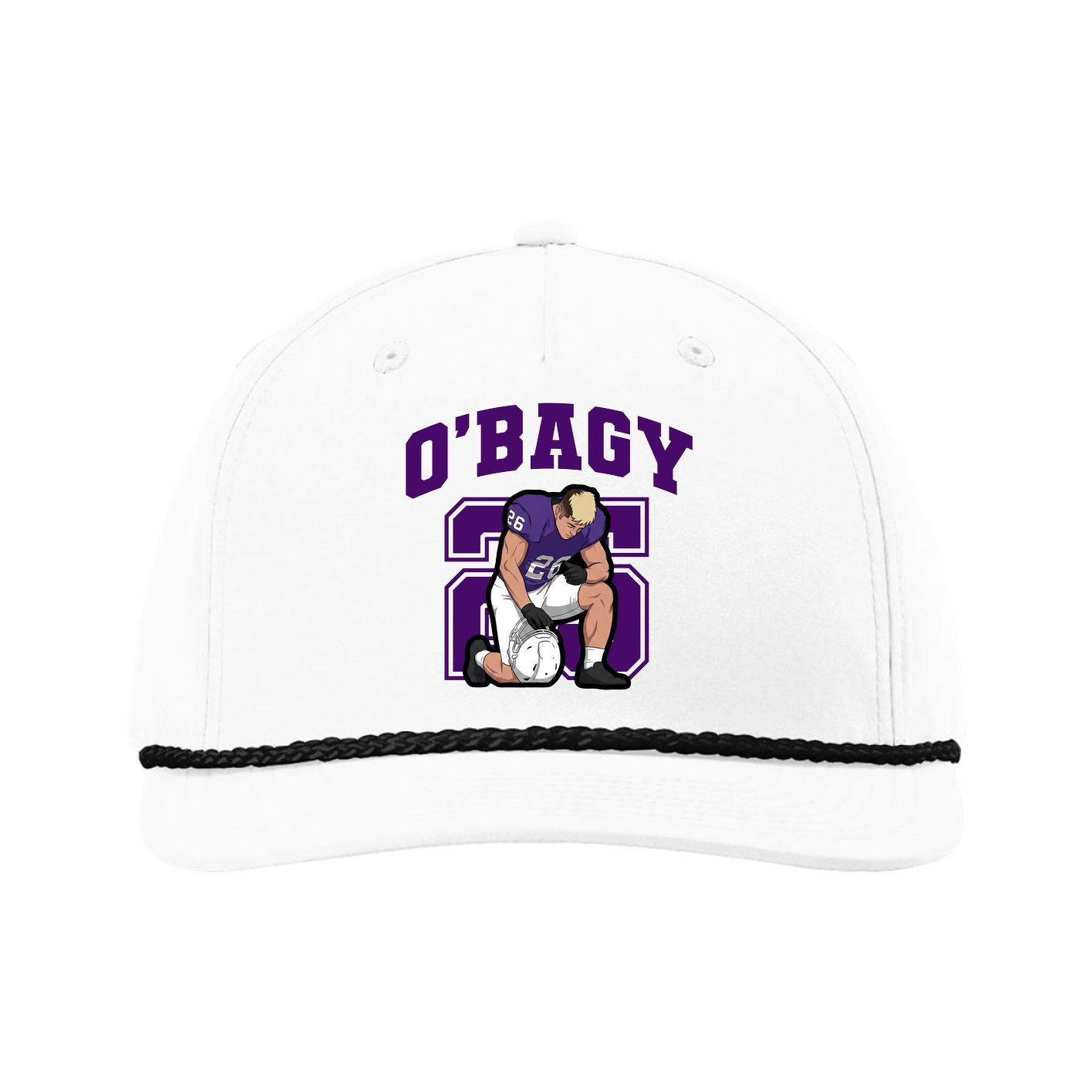 Five-Panel Classic Rope Cap — Number in White